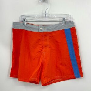 LASC RETRO COACH'S Swim Shorts Orange Sz 31 4” inseam